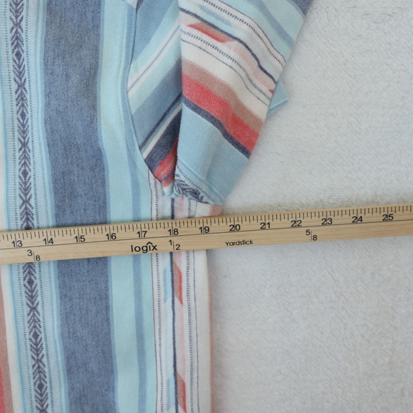 Faherty Baja Poncho Women's Medium Beacon Paradise Stripes Pullover Hoodie Boho - Picture 7 of 10